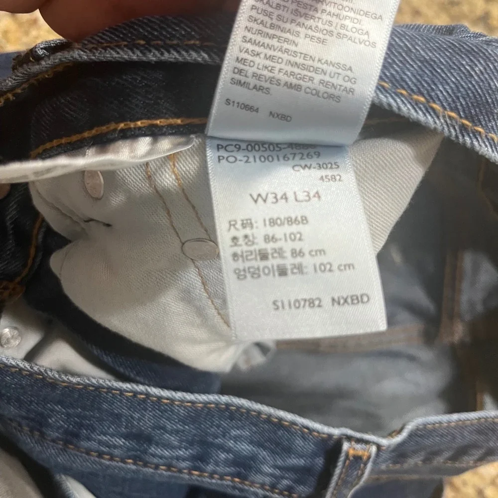 Levis 505 Regular Fit Straight Leg Mens Blue Denim Jeans 34x34